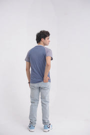Grey Striper Cotton Men's T-Shirt - Loopspk