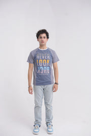 Grey Striper Cotton Men's T-Shirt - Loopspk
