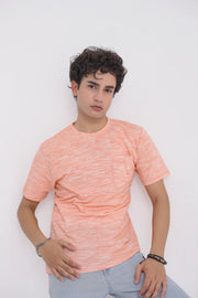 Light Orange Cotton Men's T-Shirt - Loopspk