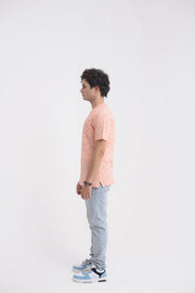 Light Orange Cotton Men's T-Shirt - Loopspk