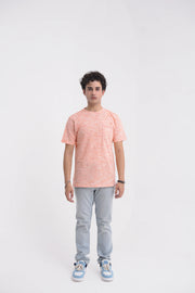 Light Orange Cotton Men's T-Shirt - Loopspk
