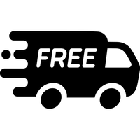 Black silhouette of a delivery truck with 'FREE' text on a white background
