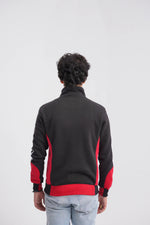 Men’s Black and Red Zipper Hoodie - Loopspk