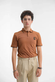 Men's Brown Polo Shirt - Loopspk