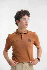 Men's Brown Polo Shirt - Loopspk