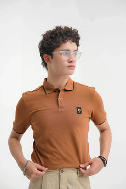 Men's Brown Polo Shirt - Loopspk