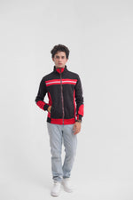 Men’s Black and Red Zipper Hoodie - Loopspk