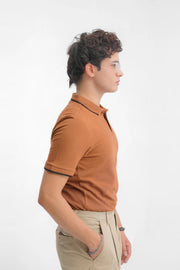 Men's Brown Polo Shirt - Loopspk