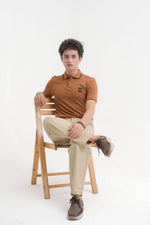 Men's Brown Polo Shirt - Loopspk