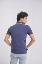 Navy Blue Cotton Men's Polo Shirt - Loopspk