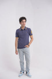Navy Blue Cotton Men's Polo Shirt - Loopspk