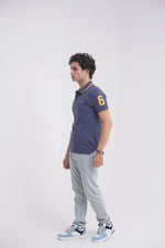 Navy Blue Cotton Men's Polo Shirt - Loopspk