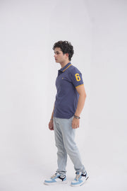 Navy Blue Cotton Men's Polo Shirt - Loopspk