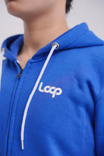 Royal Blue Men's Zipper Hoodie - Loopspk