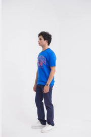 Royal Blue Cotton Men's T-Shirt - Loopspk