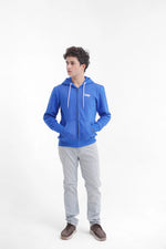Royal Blue Men's Zipper Hoodie - Loopspk