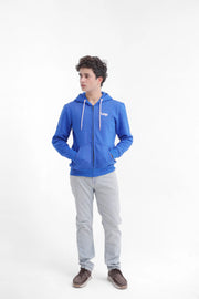 Royal Blue Men's Zipper Hoodie - Loopspk