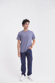 Slate Blue Cotton Men's T-Shirt - Loopspk