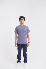 Slate Blue Cotton Men's T-Shirt - Loopspk