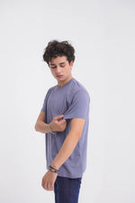 Slate Blue Cotton Men's T-Shirt - Loopspk