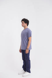 Slate Blue Cotton Men's T-Shirt - Loopspk