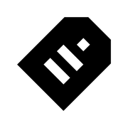 Loopspk Black and white icon of a price tag with three horizontal lines