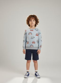 Boys Sky Blue Sweatshirt – Soft Fleece Winter Pullover