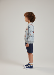 Boys Sky Blue Sweatshirt – Soft Fleece Winter Pullover