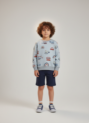 Boys Sky Blue Sweatshirt – Soft Fleece Winter Pullover