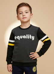 Boys Charcoal Black Sweatshirt – Soft Fleece Winter Pullover
