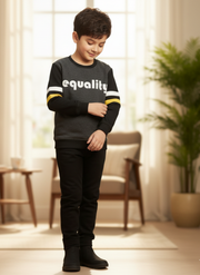 Boys Charcoal Black Sweatshirt – Soft Fleece Winter Pullover