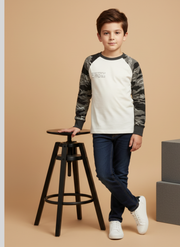 Boys White Camo Sweatshirt