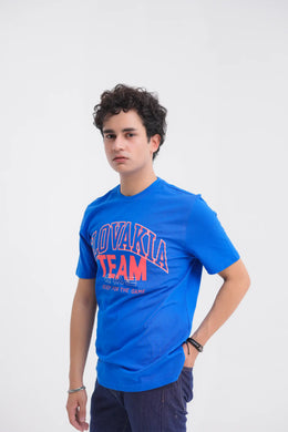 Royal Blue Cotton Men's T-Shirt - Loopspk